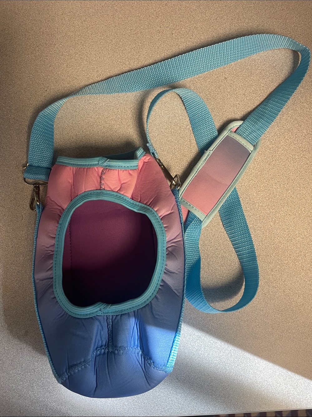 Gradient Pink to Blue Crossbody water holder Strap